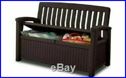 Plastic Storage Box Garden Bench Grey Waterproof Outdoor Patio Seat