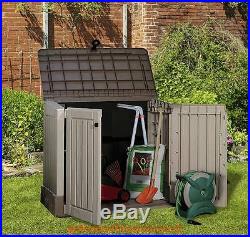 Plastic Storage Box Garden Outdoors Shed Furniture Waterproof Lawn Wooden Look