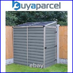 Rowlinson Palram 4x6 Skylight Grey Pent Shed Garden Storage Unit Lockable