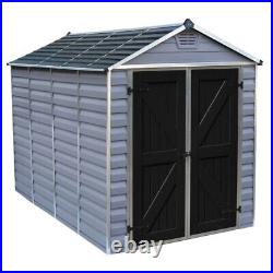 Rowlinson Palram 6x10 Skylight Grey Deco Apex Shed Garden Storage Lockable