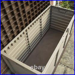 Rowlinson Plastic Cushion Storage Box Bench Chest Cabinet Garden Mocha Lockable