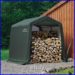 Rowlinson Shelterlogic 6x6 Garden Storage Shed In A Box Peak Style Green