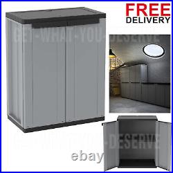 Small Deck Storage Plastic Shelves Unit Cupboard Garden Shed Outdoor Utility Box