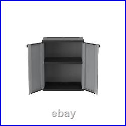 Small Deck Storage Plastic Shelves Unit Cupboard Garden Shed Outdoor Utility Box