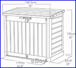 Storage Bin Shed Max Garden Utility Tools Mower Equipment Outdoor Plastic 1200L