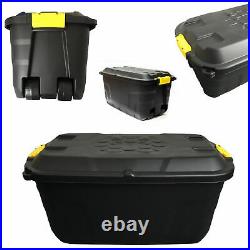 Storage Box Heavy Duty Plastic Garden Trunk On Wheels Strata 145 Litre Lockable