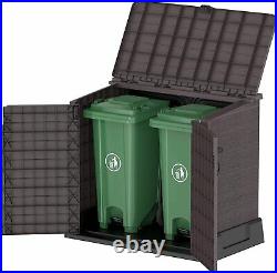 StoreAway 850L Plastic Garden Storage Shed Outdoor Lockable Wheelie Garbage Bin