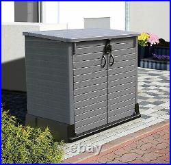 StoreAway 850L Plastic Garden Storage Shed Outdoor Lockable Wheelie Garbage Bin