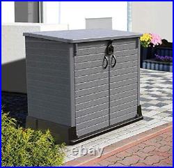StoreAway 850L Plastic Garden Storage Shed Outdoor Storage Shed + 2Garbage Bins