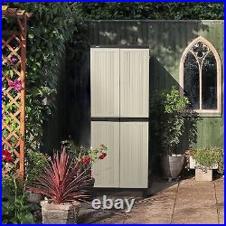Tall Garden Storage Cupboard Large Outdoor Utility Cabinet Waterproof Plastic