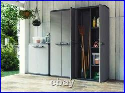 Tall Plastic Cupboard Storage Outdoor Garden Shelves Utility Box Cabinet