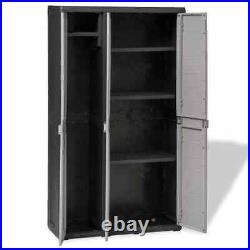 Tall Plastic Cupboard Storage Outdoor Garden Shelves Utility Cabinet Box TPG
