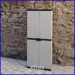 Tall Plastic Cupboard Storage Shelves Cabinet Utility Outdoor Garden Box