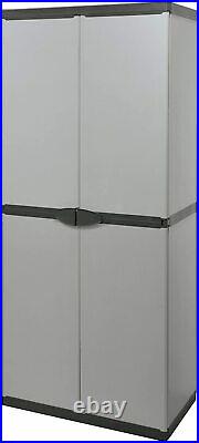 Tall Plastic Shed Outdoor Garden Tool Storage Unit Cupboard Lockable