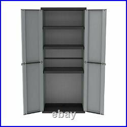 Terry Garden Outdoor Plastic Storage Cabinet, 2 Doors, 3 Storage Shelves