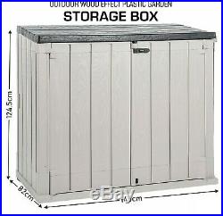 Toomax Outdoor Garden Storage Box Shed 240L Bin Store 2 Door Front Access 1270L