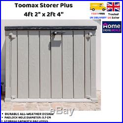 Toomax Storer Plus 4Ft 2 X 2Ft 4 Horizontal Garden Outdoor Storage Shed Grey