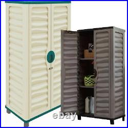 Utility Cabinet Outdoor Garden Plastic Storage Unit Garage Tool Box 2 Colours