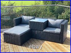 Victoria Rattan Garden Furniture Corner Sofa Lounge Set In/Outdoor Extra Wide