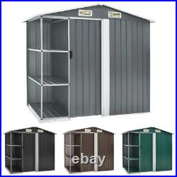 VidaXL Garden Shed with Rack Iron Outdoor Storage House Building Multi Colours