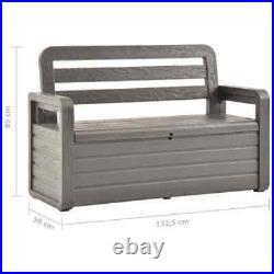 VidaXL Garden Storage Bench Plastic Anthracite Patio Outdoor Cushion Deck Box