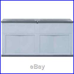 VidaXL Garden Storage Box 320L Grey and Black Outdoor Cabinet Chest Organiser