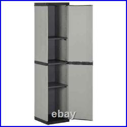 VidaXL Garden Storage Cabinet with 3 Shelves Grey & Black 34x40x168 cm GFL