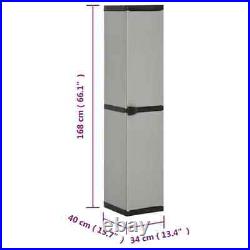 VidaXL Garden Storage Cabinet with 3 Shelves Grey & Black 34x40x168 cm GFL