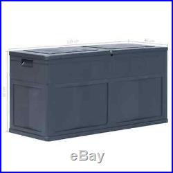 VidaXL Garden Storage Tool Box 320L Black Outdoor Cabinet Chest Organiser Unit