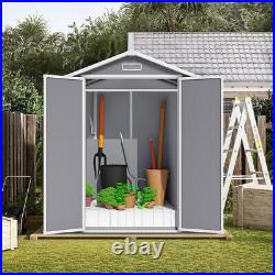 Weather-Resistant Garden Storage Shed Outdoor Plastic Planter Tool Shed Lockable