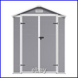 Weather-Resistant Garden Storage Shed Outdoor Plastic Planter Tool Shed Lockable