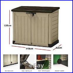 Wheelie Bin Storage Box Outdoor Plastic Garden Storage Shed Utility Cabinet Cupb