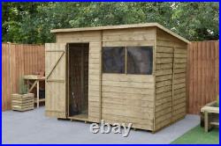 Wooden Garden Outdoor Storage Overlap Shed Waterproof Pent 8x6 FT Free Delivery