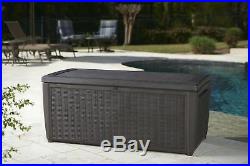 XL 511ltr Garden Patio Summerhouse Storage Box Bench Organiser Rattan Effect 01