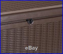 XL 511ltr Garden Patio Summerhouse Storage Box Bench Organiser Rattan Effect 01