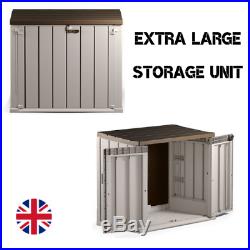XL Outdoor Garden Waterproof Storage Box Container Chest Plastic Mini Shed Unit