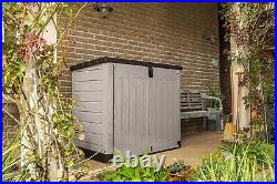XL Outdoor Keter Garden Storage Wheelie Bin Lockable Shed Tool Brown 1200L