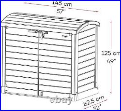 XXL Large Storage Shed Garden Outdoor Bin Store Lockable Waterproof Arc 1200l